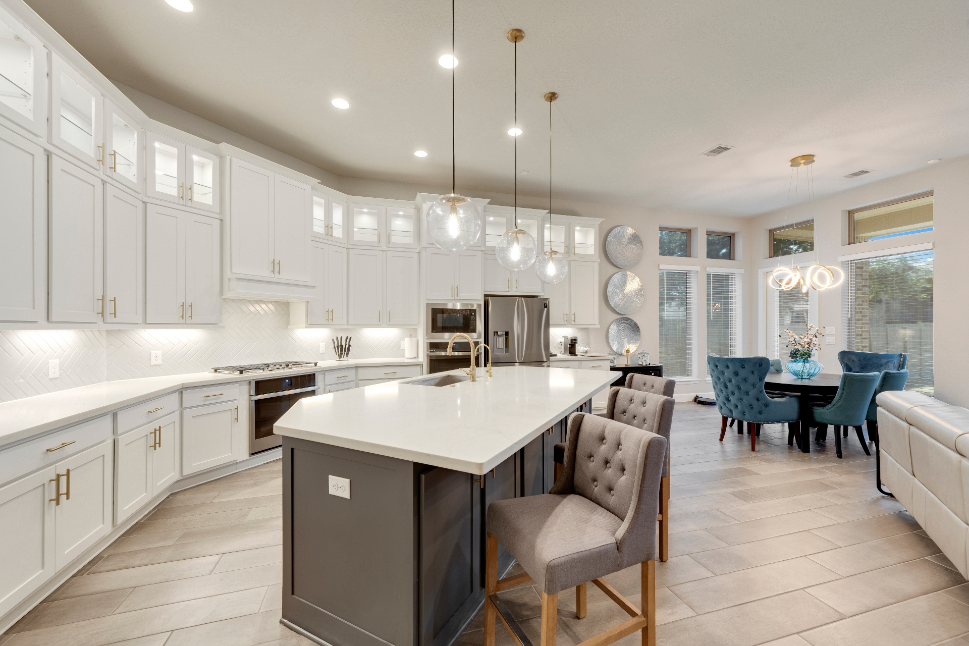 Shaker Kitchen with Waterfall Island — Wayne, PA